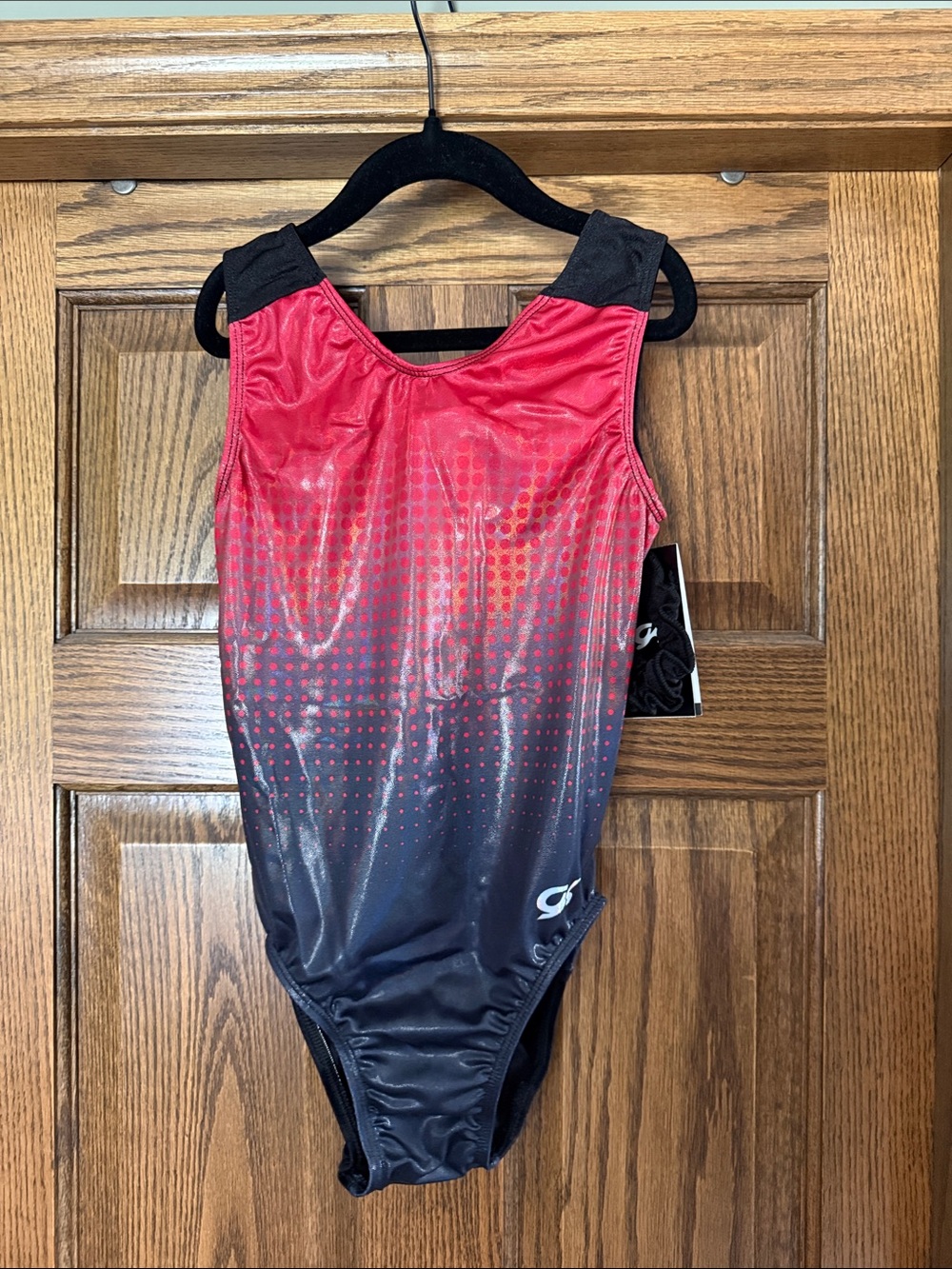 GK Adult Small Red to Black Ombre Leotard - Sleeveless Gymnastics Leotard NWT